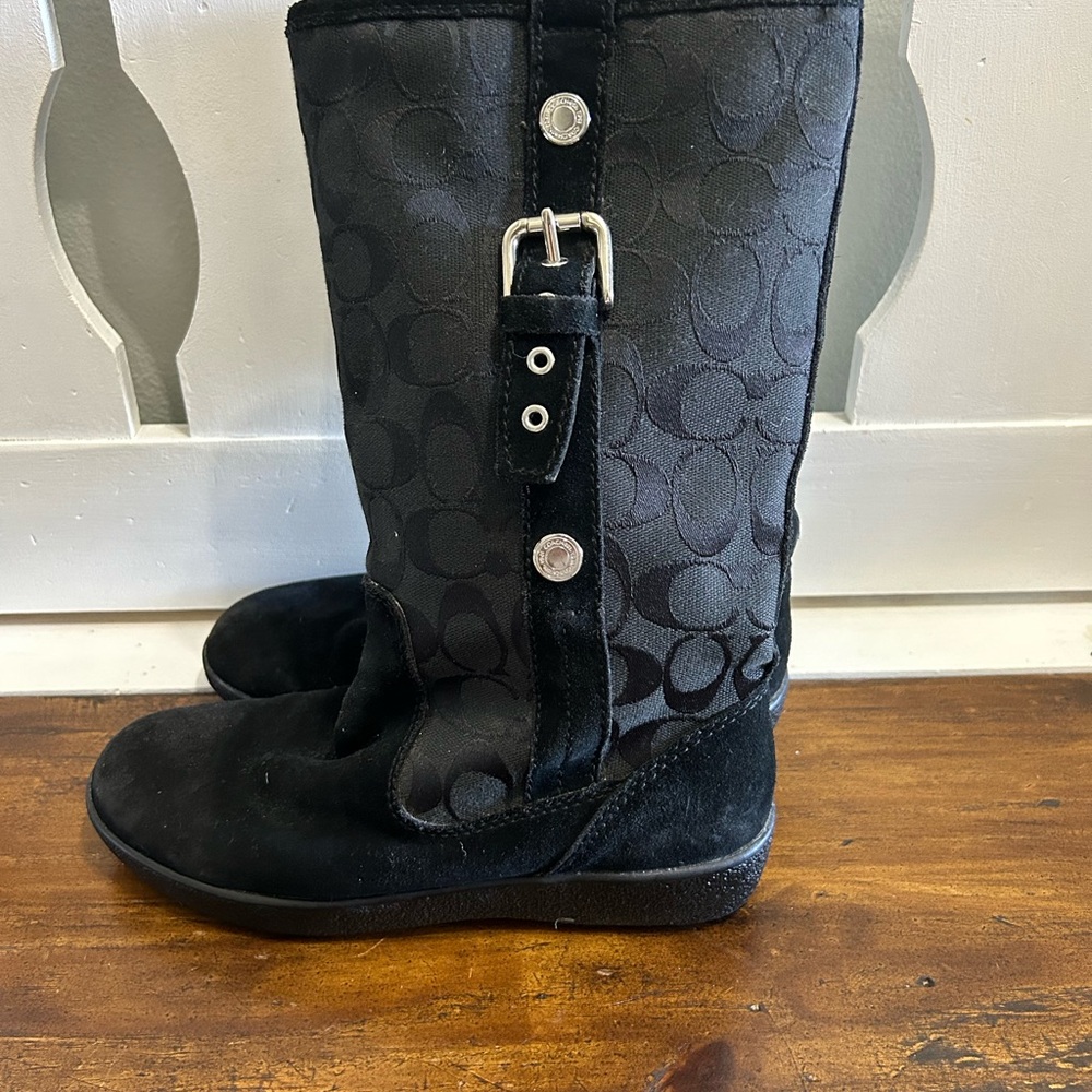 Coach Black Patterned Winter Boots